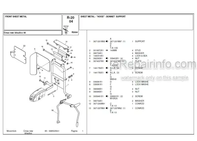 Photo 1 - McCormick C Max New 85 Parts Catalog Tractor