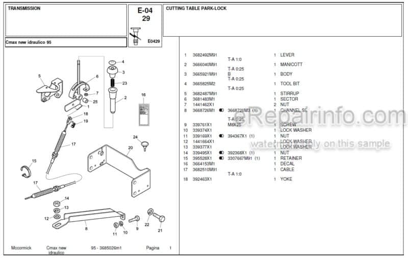 Photo 1 - McCormick C Max New 95 Parts Catalog Tractor