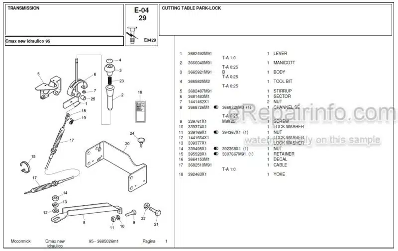 Photo 1 - McCormick C Max New 95 Parts Catalog Tractor