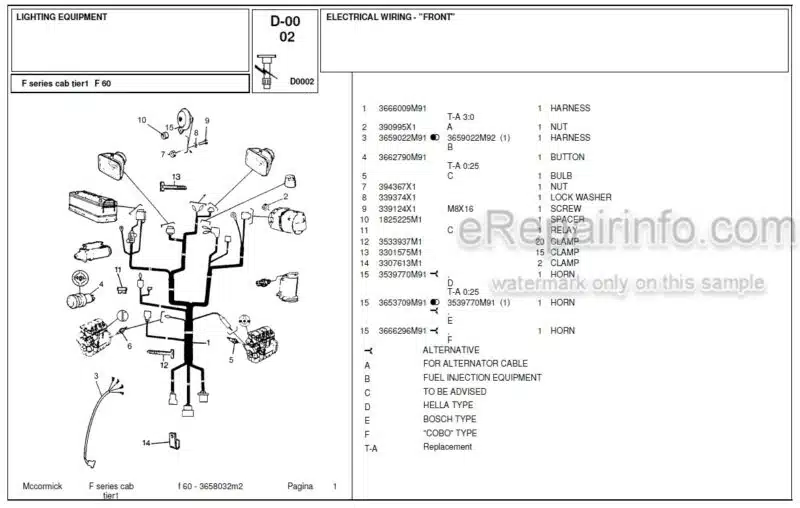 Photo 1 - McCormick F60 Parts Catalog Tractor
