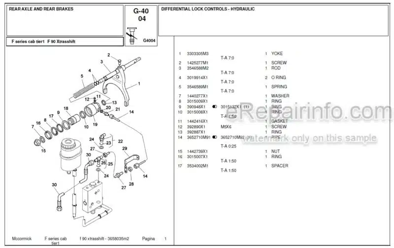 Photo 1 - McCormick F90 Parts Catalog Tractor