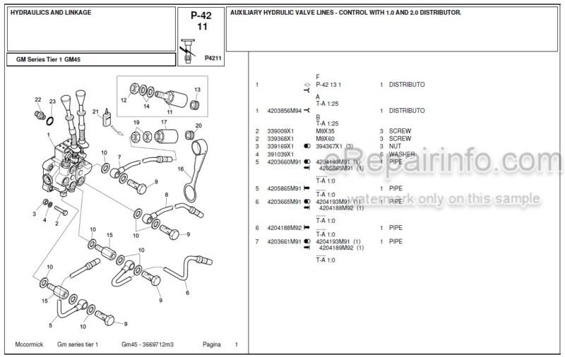 Photo 1 - McCormick GM45 Parts Catalog Tractor