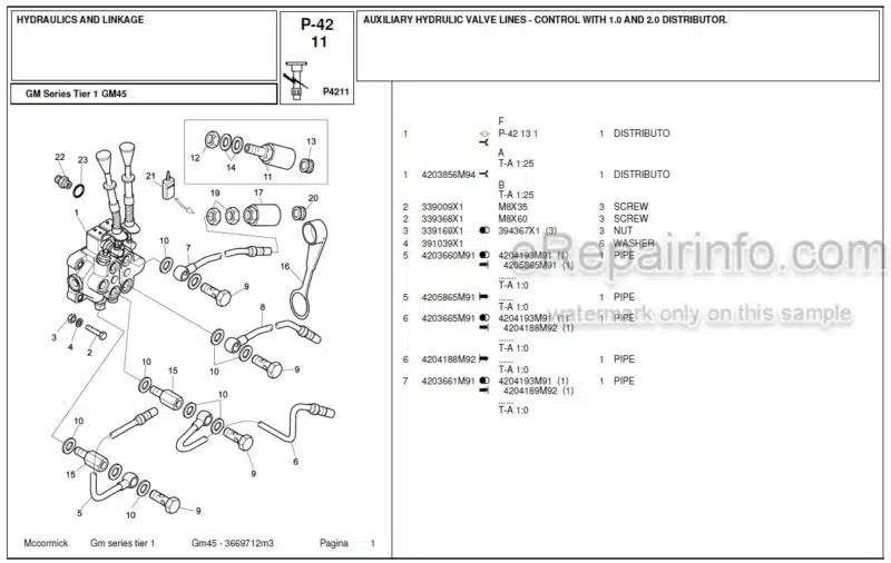 Photo 1 - McCormick GM45 Parts Catalog Tractor