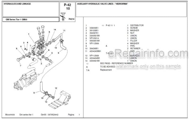 Photo 1 - McCormick GM55 Parts Catalog Tractor
