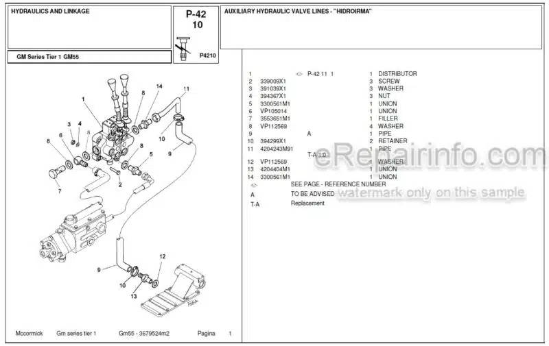 Photo 1 - McCormick GM55 Parts Catalog Tractor