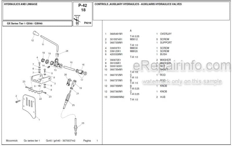 Photo 1 - McCormick GX40 GXH40 Parts Catalog Tractor