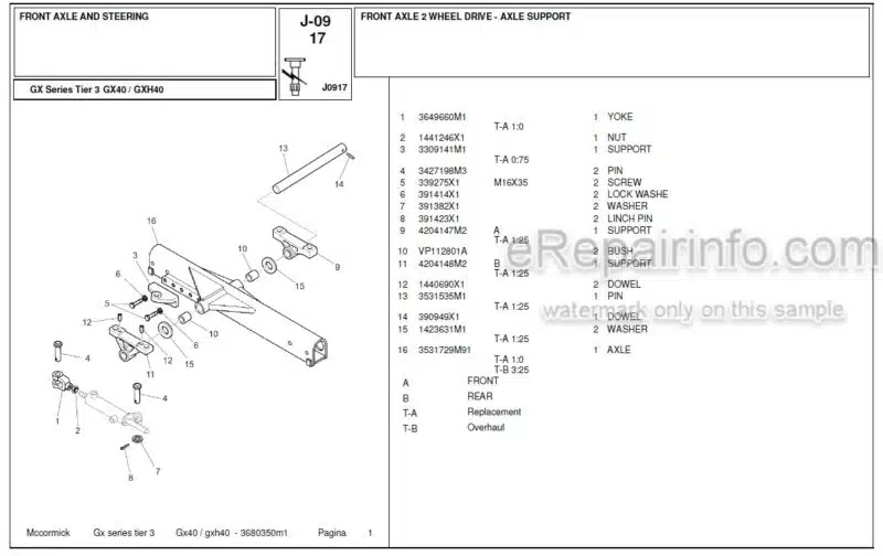 Photo 1 - McCormick GX40 GXH40 Tier3 Parts Catalog Tractor