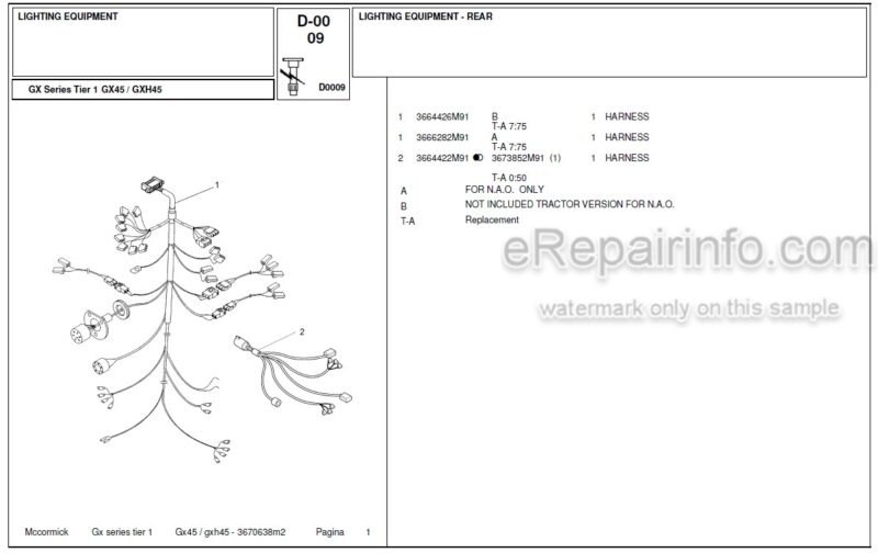 Photo 1 - McCormick GX45 GXH45 Parts Catalog Tractor