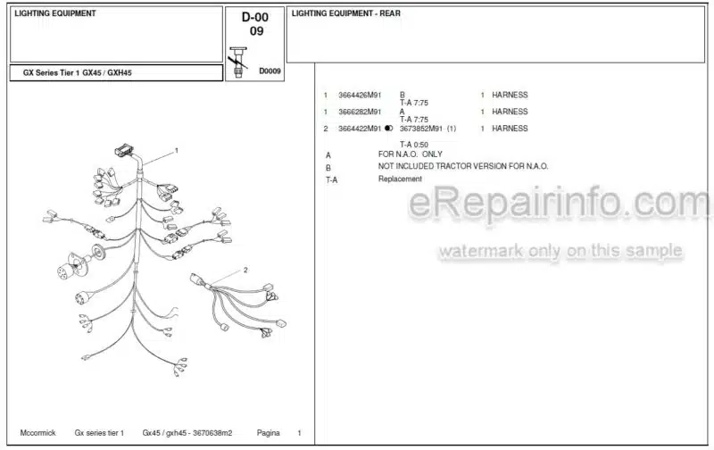 Photo 1 - McCormick GX45 GXH45 Parts Catalog Tractor