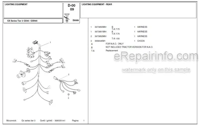 Photo 1 - McCormick GX45 GXH45 Tier 3 Parts Catalog Tractor