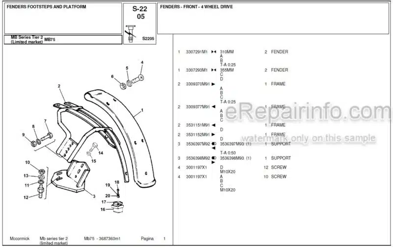 Photo 1 - McCormick MB75 Tier 2 Parts Catalog Tractor