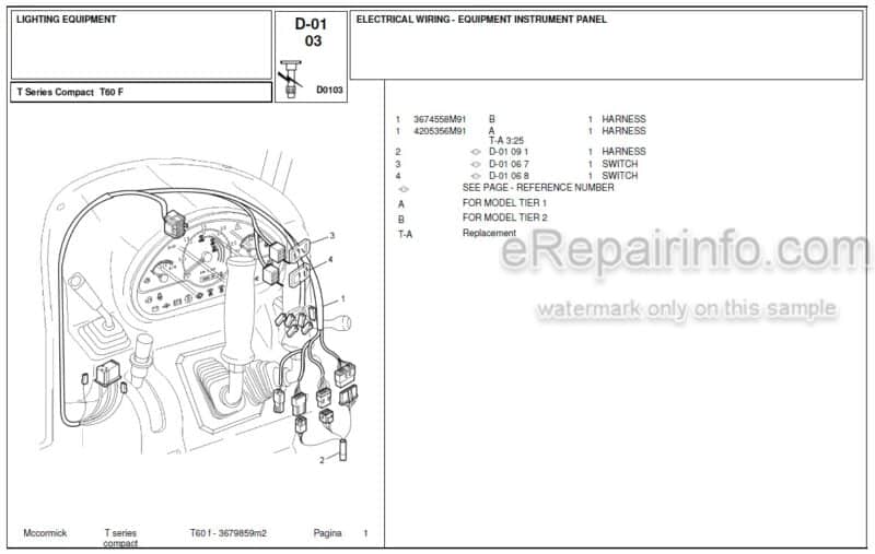 Photo 1 - McCormick T60 Parts Catalog Tractor