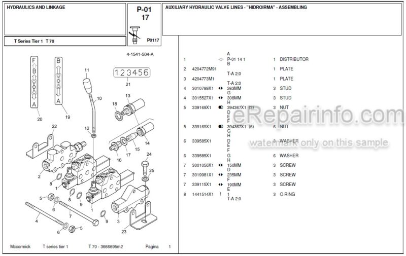 Photo 1 - McCormick T70 Parts Catalog Tractor