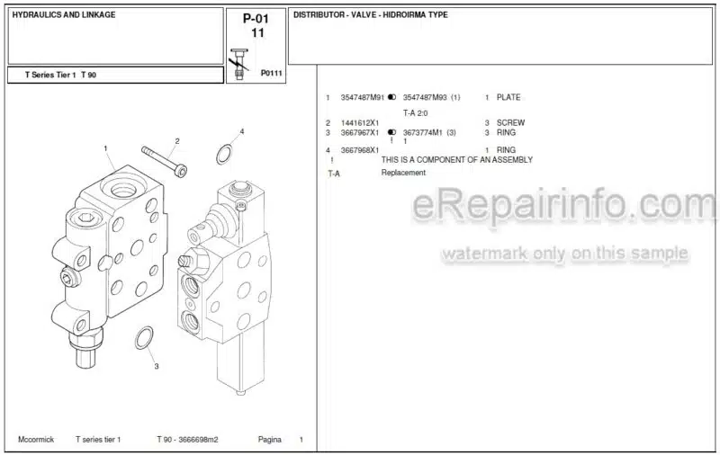 Photo 1 - McCormick T90 Parts Catalog Tractor