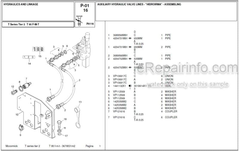 Photo 1 - McCormick T95 Parts Catalog Tractor