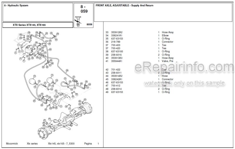 Photo 1 - McCormick XTX145 XTX165 Parts Catalog Tractor