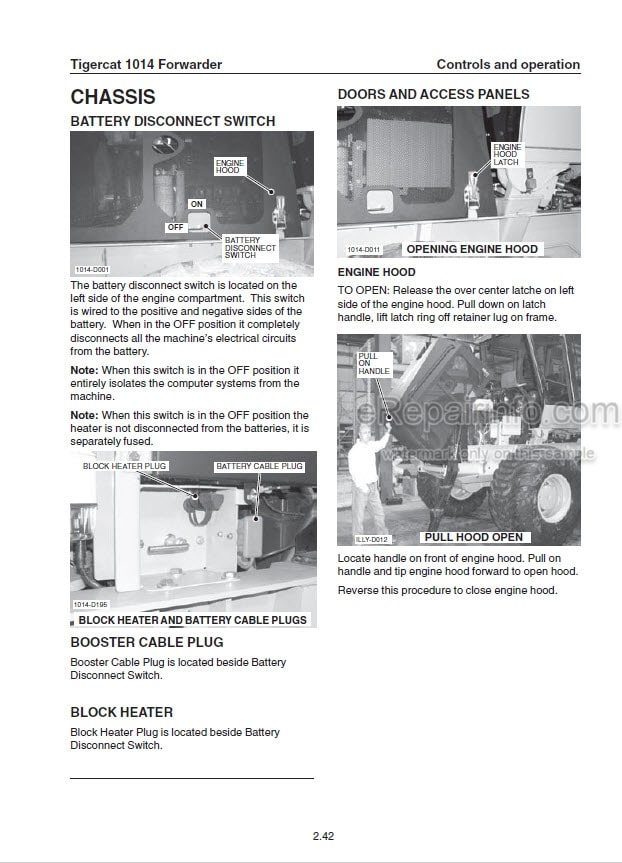 Photo 1 - Tigercat 1014 Operators Manual Forwarder 23176A