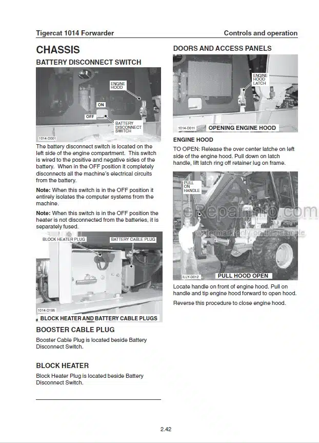 Photo 1 - Tigercat 1014 Operators Manual Forwarder 23176A