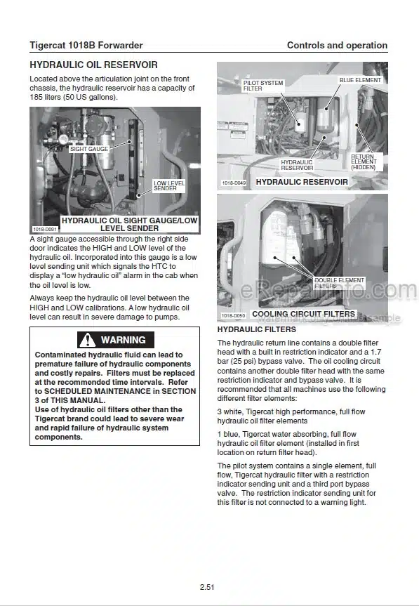 Photo 1 - Tigercat 1018B Operators Manual Forwarder 23179A