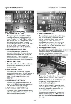 Photo 11 - Tigercat 1018 Operators Manual Forwarder 15913A
