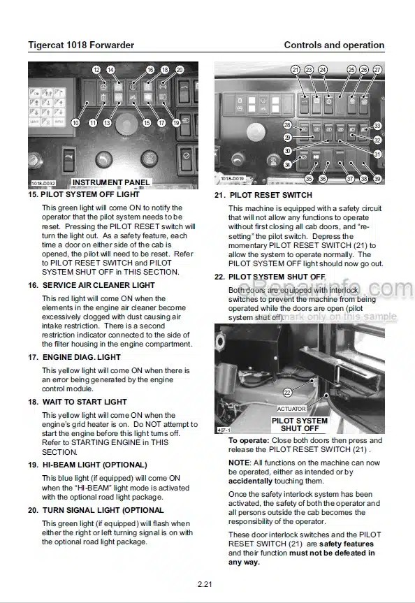 Photo 1 - Tigercat 1018 Operators Manual Forwarder 15913A