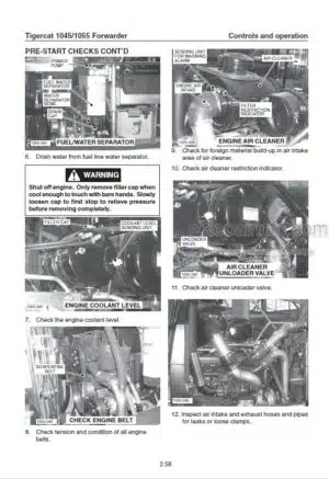 Photo 9 - Tigercat 1045 1055 Operators Manual Forwarder 29767A