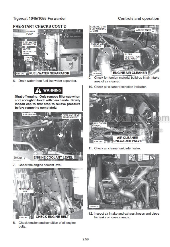 Photo 1 - Tigercat 1045 1055 Operators Manual Forwarder 29767A