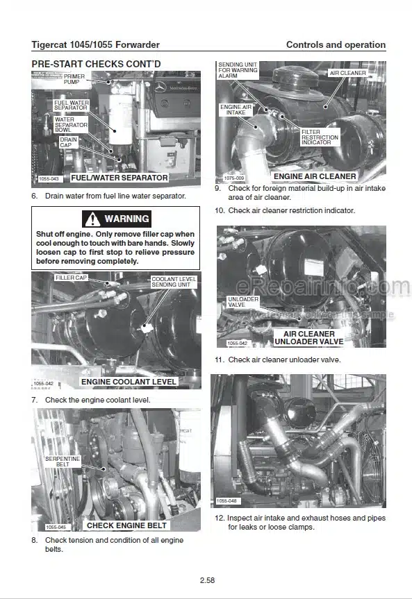 Photo 1 - Tigercat 1045 1055 Operators Manual Forwarder 29767A