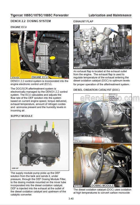 Photo 1 - Tigercat 1055C 1075C 1085C Operators Manual Forwarder 44482AENG SN1