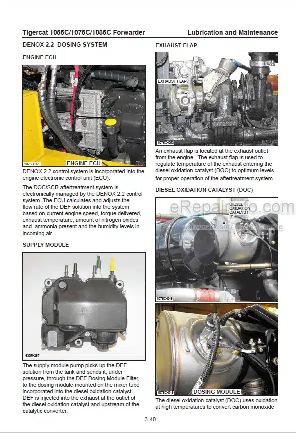 Photo 1 - Tigercat 1055C 1075C 1085C Operators Manual Forwarder 44482AENG SN1