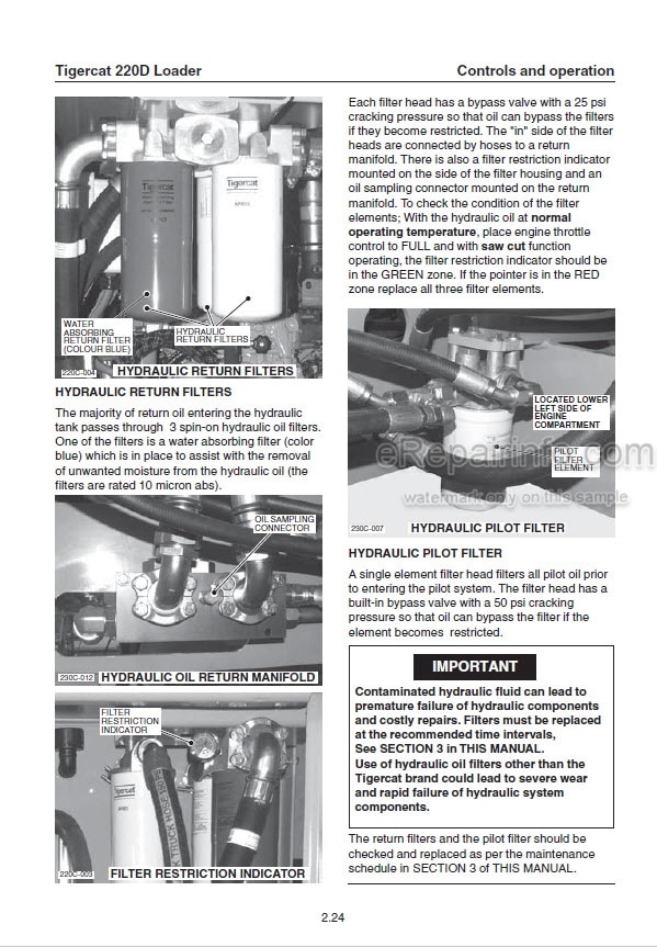 Photo 1 - Tigercat 220D Operators Manual Loader 33587A