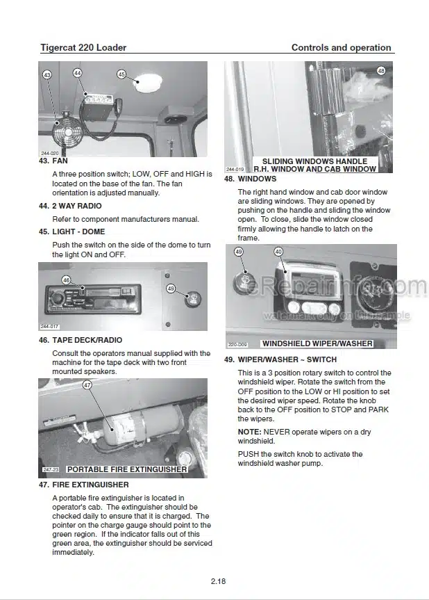 Photo 1 - Tigercat 220 Operators Manual Loader 21318A