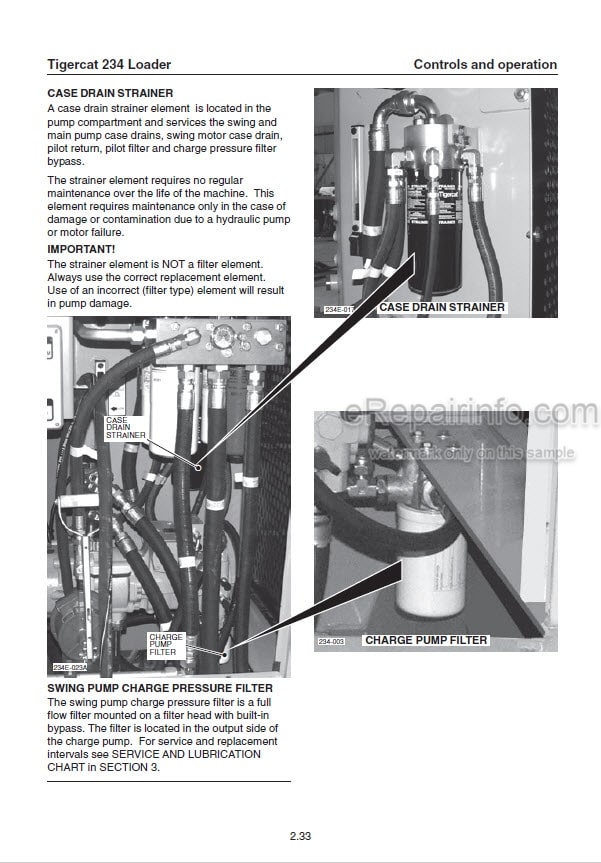 Photo 1 - Tigercat 234 Operators Manual Loader 29466A