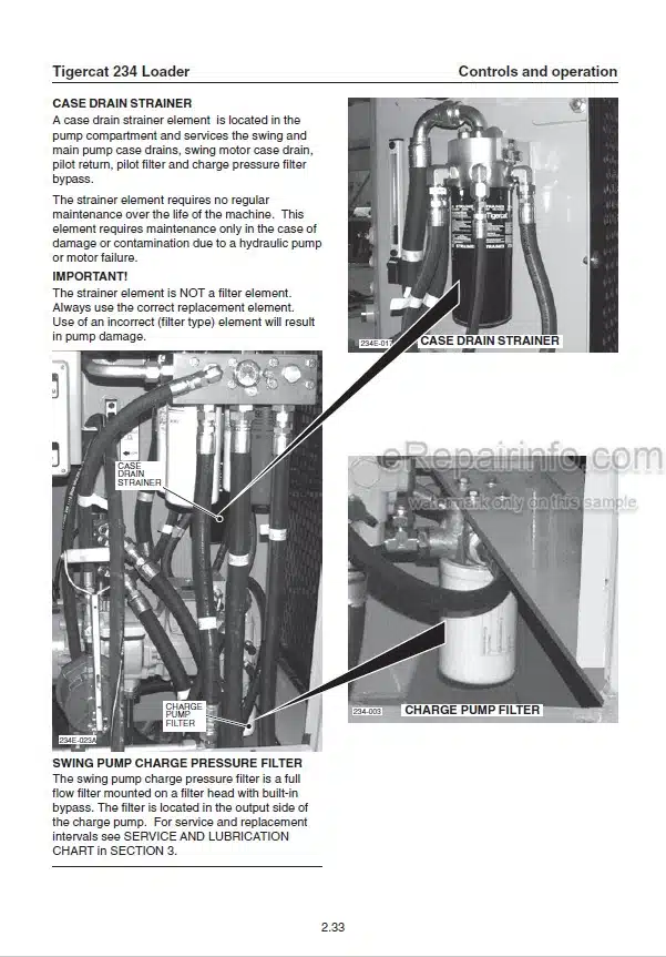 Photo 1 - Tigercat 234 Operators Manual Loader 29466A