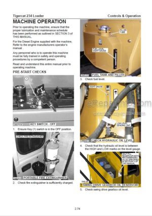 Photo 1 - Tigercat 234 Operators Manual Loader 44176AENG
