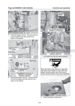 Photo 4 - Tigercat 604 604C Operators Manual Cable Skidder 26694A