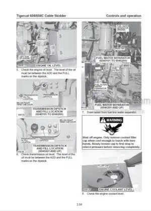 Photo 4 - Tigercat 604 604C Operators Manual Cable Skidder 26694A