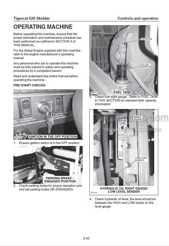Photo 1 - Tigercat 620 Operators Manual Skidder 11581A