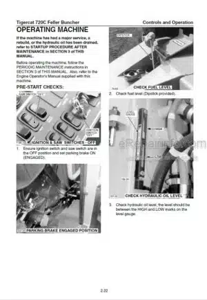 Photo 5 - Tigercat 720D Operators Manual Feller Buncher 18872A 24485A