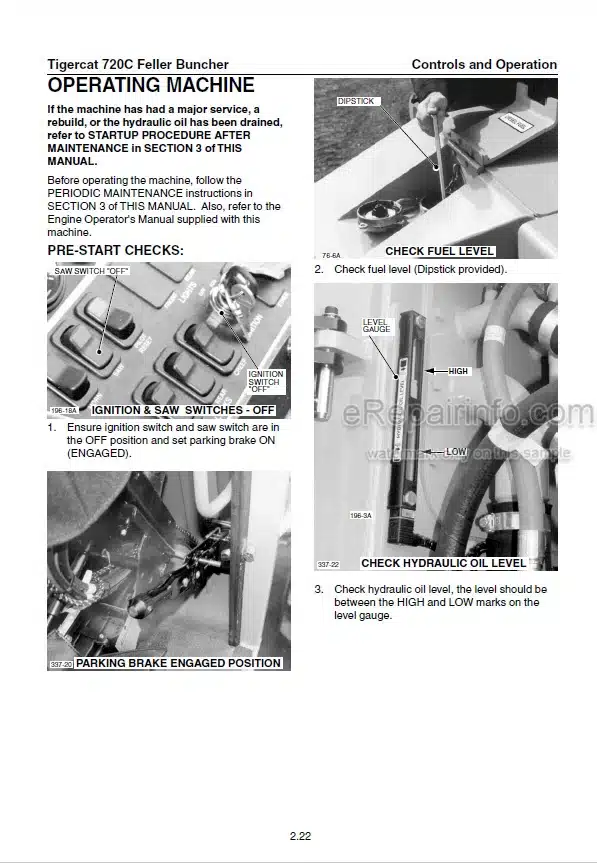 Photo 1 - Tigercat 720C Operators Manual Feller Buncher 13037A