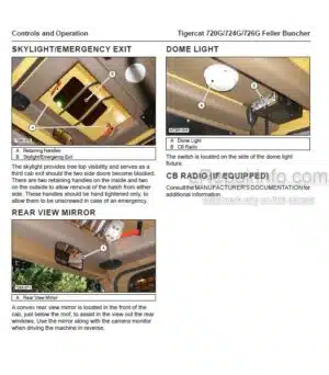 Photo 5 - Tigercat 720G 724G 726G Operators Manual Feller Buncher 47054AENG