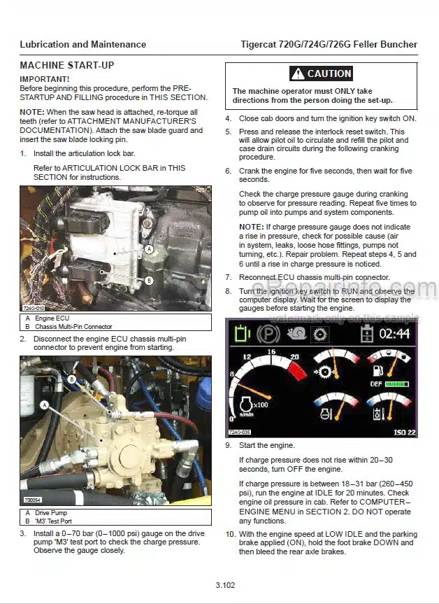 Photo 1 - Tigercat 720G 724G 726G Operators Manual Feller Buncher 47054AENG