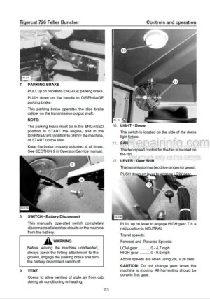 Photo 6 - Tigercat 724D Operators Manual Feller Buncher 17399A 24669A