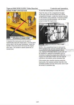 Photo 6 - Tigercat 860C 870C L870C Operators Manual Feller Buncher 25195A 36130A