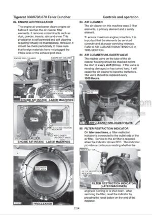 Photo 9 - Tigercat 860 870 L870 Operators Manual Feller Buncher 9049A