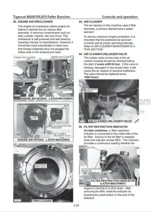 Photo 5 - Tigercat 860C 870C L870C Operators Manual Feller Buncher 25195A 36130A