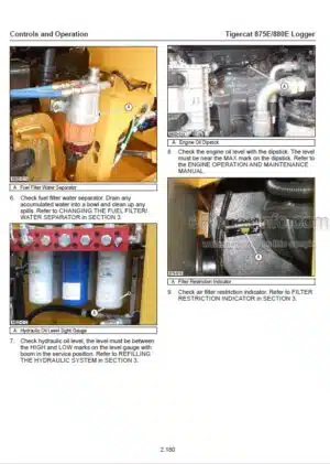 Photo 11 - Tigercat 875E 880E Operators Manual Logger 62824AENG