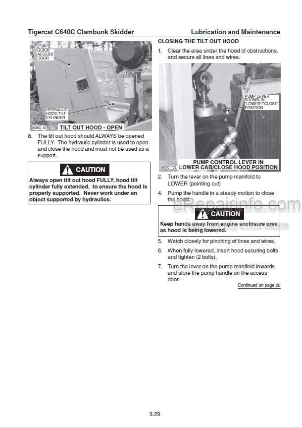 Photo 1 - Tigercat C640C Service Manual Clambunk Skidder 23827A