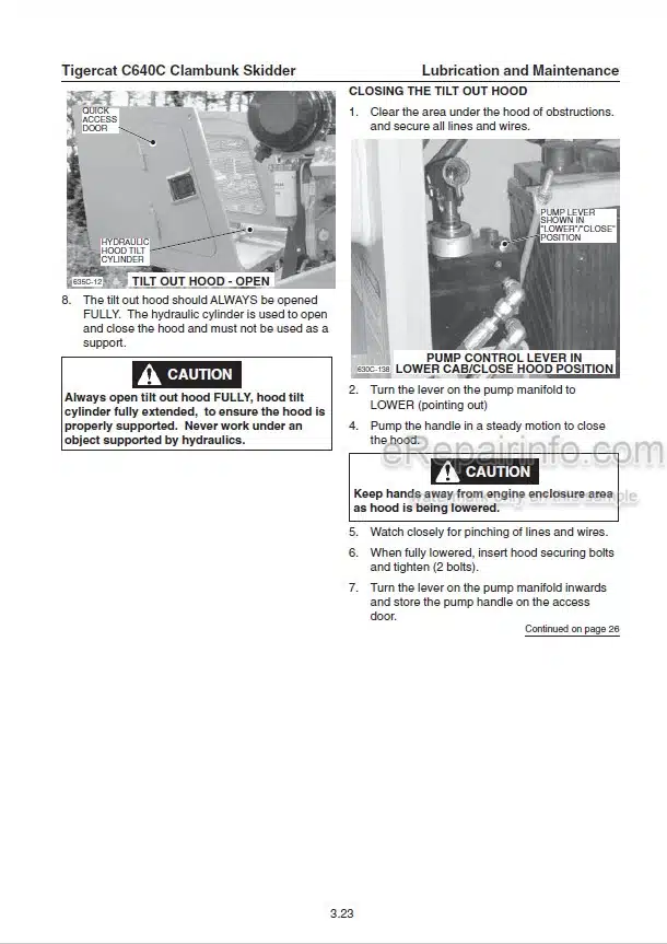 Photo 1 - Tigercat C640C Service Manual Clambunk Skidder 23827A