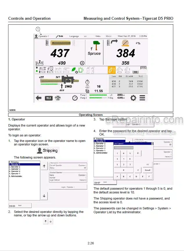Photo 1 - Tigercat D5 Prio Operators Manual Measuring And Control System 43637AENG